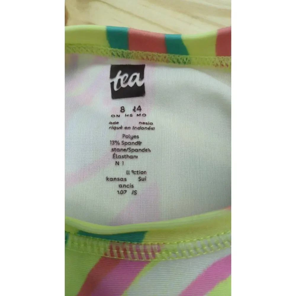 Tea Swim Rash Guard Shirt 18/24 months yellow with flowers